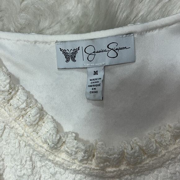 Jessica Simpson Ivory Cream Lace Blouse Sz M/L - Picture 8 of 10